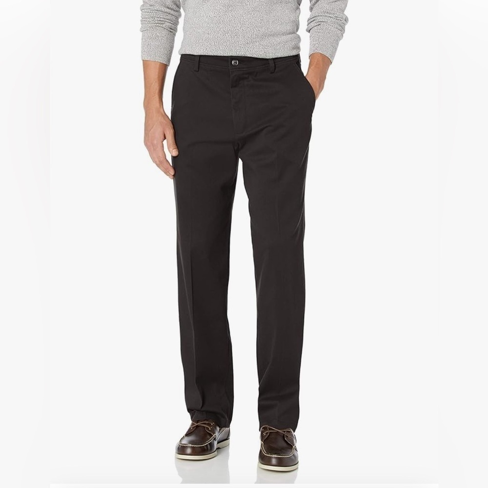 Docker’s comfort khaki‎ flat front pants black NWT 32x32